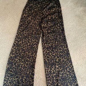 NWT! Favorite Daughter Brown and Black Leopard Print Wide Leg Pants: Size 4